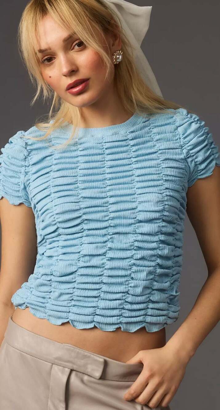 By Anthropologie Ruched Baby Tee